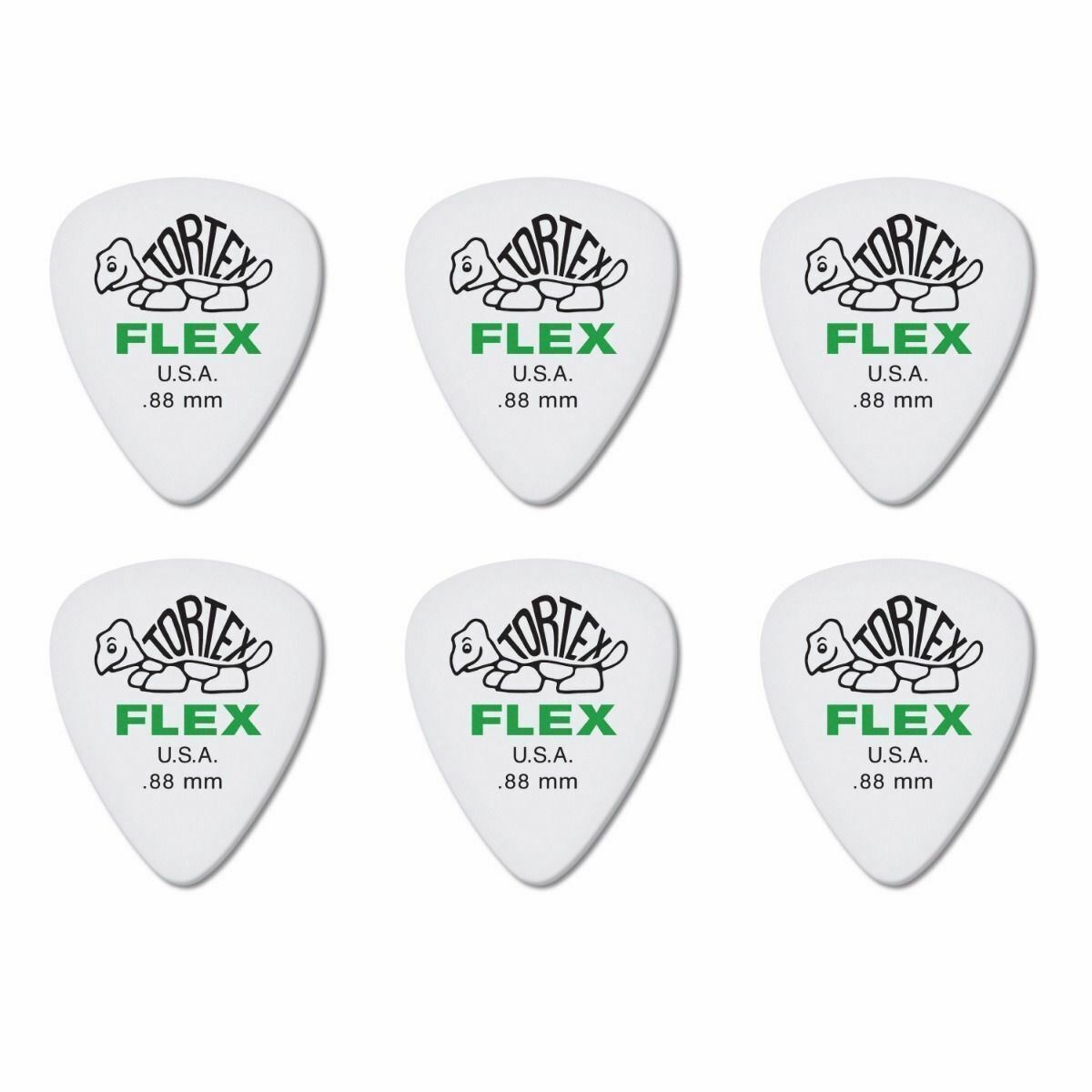 6 x Dunlop Tortex FLEX 0.88MM Gauge Guitar Picks 428R Plectrums