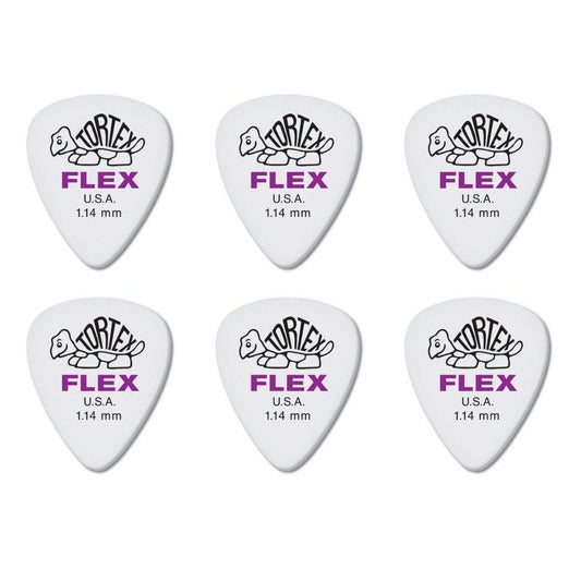6 x Dunlop Tortex FLEX 1.14MM Gauge Guitar Picks 428R Plectrums