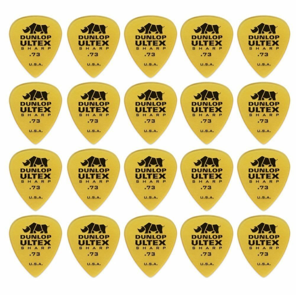 20 x Jim Dunlop Ultex Sharp 0.73MM Gauge Guitar Picks 433R Plectrums, Pack