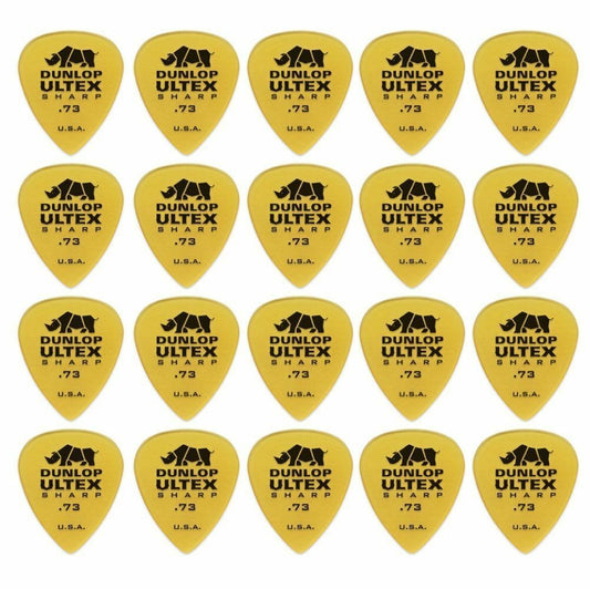 20 x Jim Dunlop Ultex Sharp 0.73MM Gauge Guitar Picks 433R Plectrums, Pack