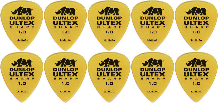 10 x Jim Dunlop Ultex Sharp 1.0MM Gauge Guitar Picks 433R Plectrums, Pack