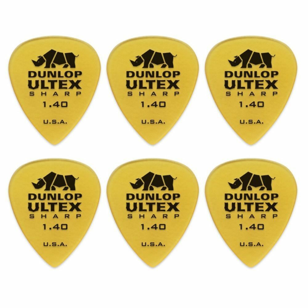 6 x Jim Dunlop Ultex Sharp 1.40MM Gauge Guitar Picks Plectrums, Pack