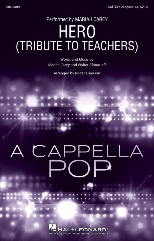 Hero (Tribute To Teachers) Satbb A Cappella Octavo
