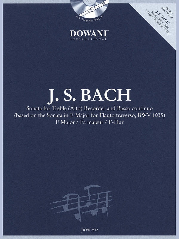 Sonata For Treble Rec Bwv 1035 Book/CD