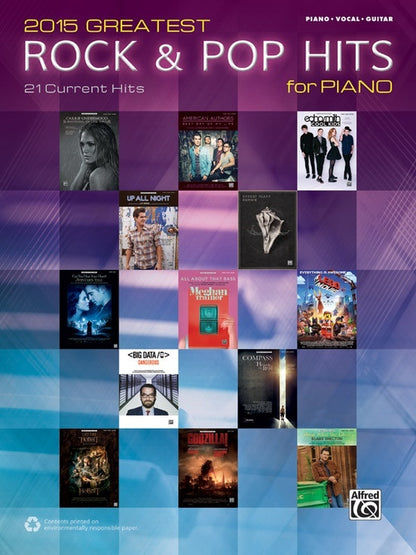 2015 Greatest Rock & Pop Hits For Piano