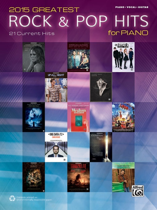2015 Greatest Rock & Pop Hits For Piano