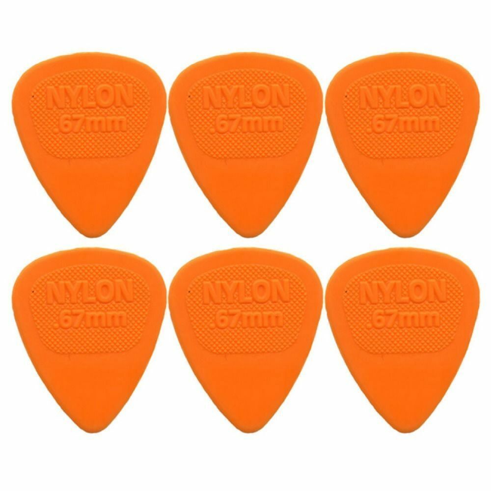 6 x Dunlop Midi Standard .67MM Gauge Guitar Picks 443R Orange