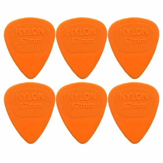 6 x Dunlop Midi Standard .67MM Gauge Guitar Picks 443R Orange