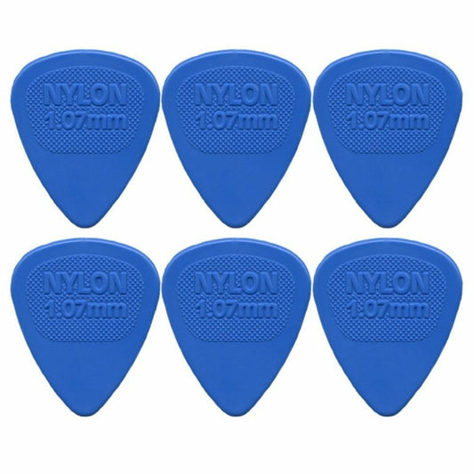 6 x Dunlop Midi Standard 1.07MM Gauge Guitar Picks 443R Blue