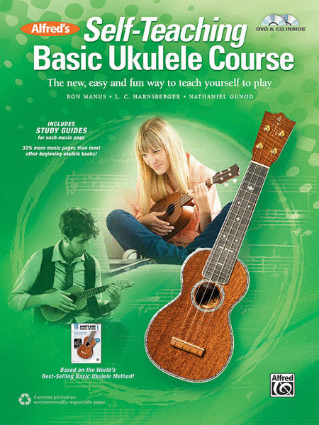 Alfred's Self-Teaching Basic Ukulele Course Book and CD and DVD