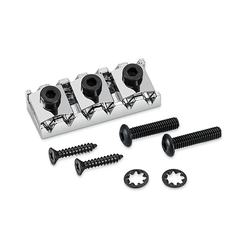 Schaller Tremolo Locknut Chrome R2 10in 41.28mm with Mounting Screws and Rear Bolts