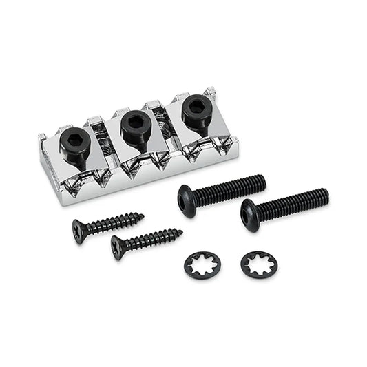 Schaller Tremolo Locknut Chrome R3 42.9mm with Mounting Screws and Rear Bolts