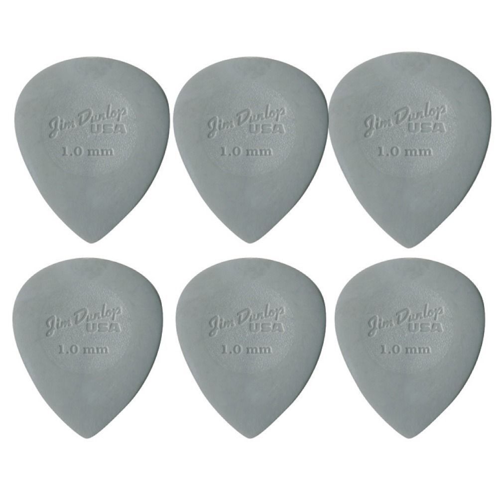 6 x Dunlop Nylon Big Stubby 1.00MM Gauge Guitar Picks 445R Grey