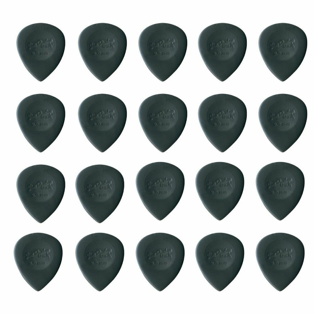 20 x Dunlop Nylon Big Stubby 2.00MM Gauge Guitar Picks 445R Grey