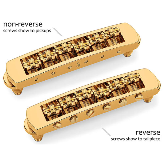Schaller Guitar Bridge LP Non-Reverse STM M5 Gold 12080500.11 for Les Paul Guitars