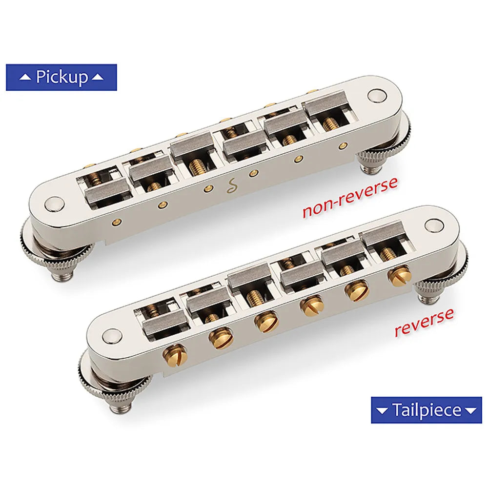Schaller GTM Guitar Bridge with KTS Titanium Saddles - Nickel Finish