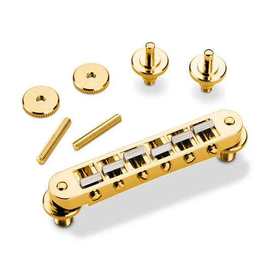 Schaller GTM Guitar Bridge with KTS Titanium Saddles Gold