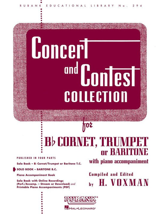 Concert and Contest Collection — Baritone/Euphonium, Bass Clef (Rubank Publications)