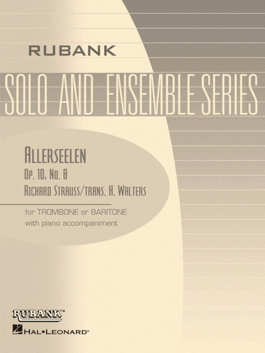 Allerseelen Trombone Or Baritone Bc/Piano Arr Walters