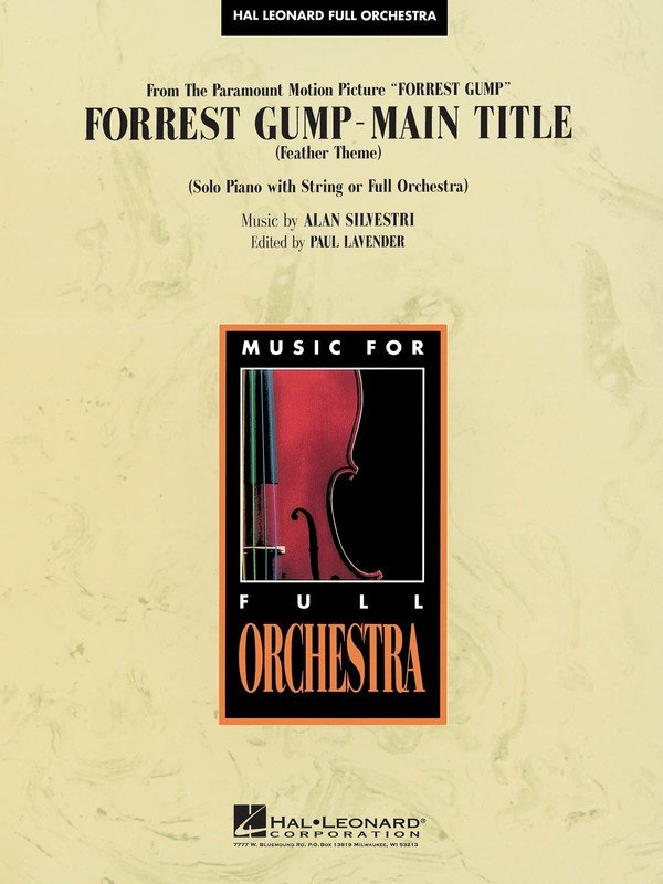 Forrest Gump Main Theme Orchestra Sheet Music HL Full Orchestra Grades 3-4 Lavender