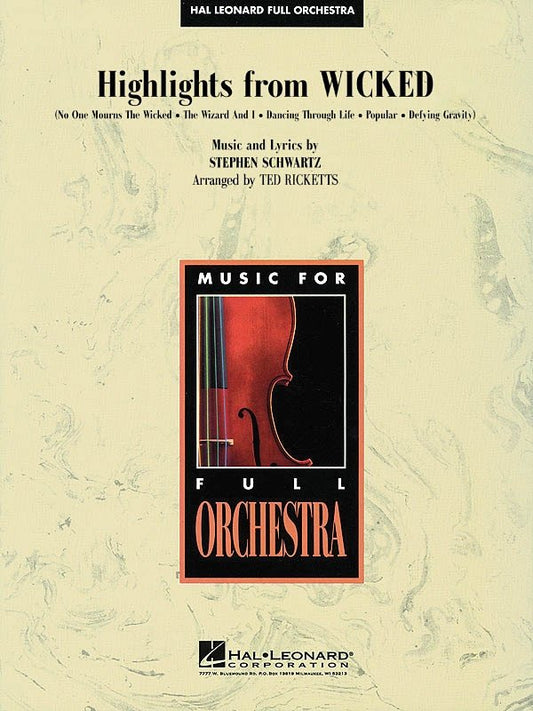 Highlights from Wicked — Full Orchestra Grade 3–4 Score & Parts (Hal Leonard)