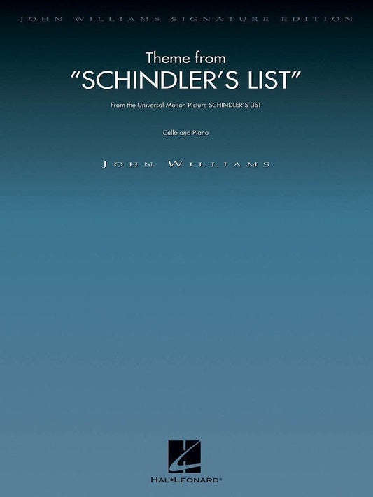 Theme from Schindler's List for Cello/Piano - Hal Leonard, John Williams Signature Edition, 1 Page, Performance Time: 4:00