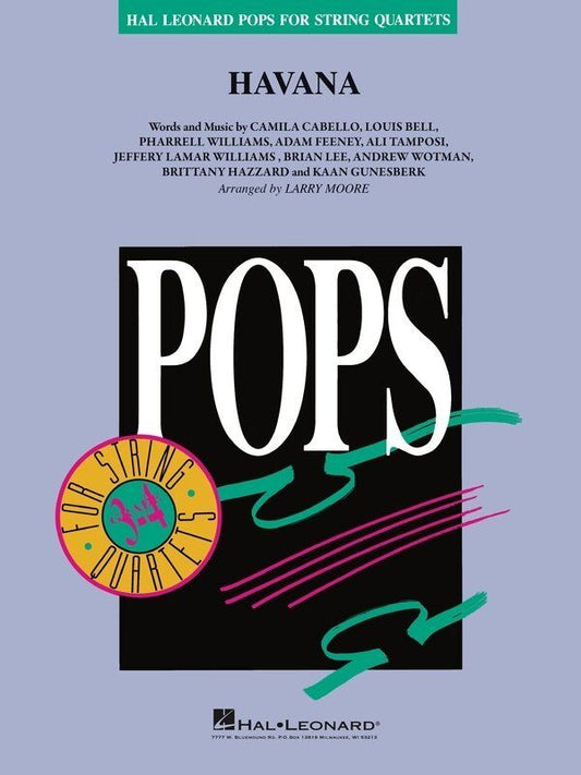 Havana for String Quartet SC/PTS by Hal Leonard - Cello and Viola