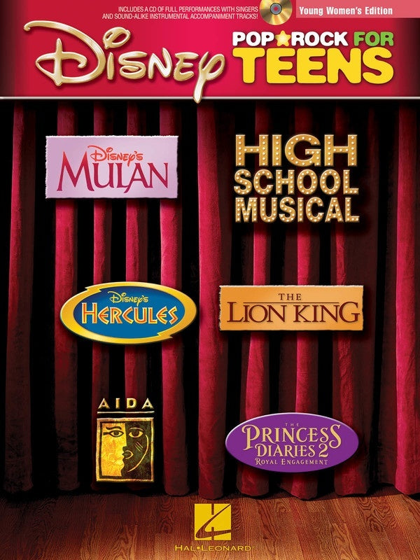 Disney Pop Rock For Teens Young Womens Book/CD