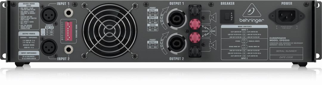 Behringer Europower Ep2000 Pa Amplifier — view 3