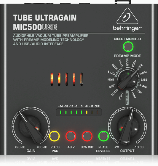 Behringer Tube Ultragain MIC500USB Preamp