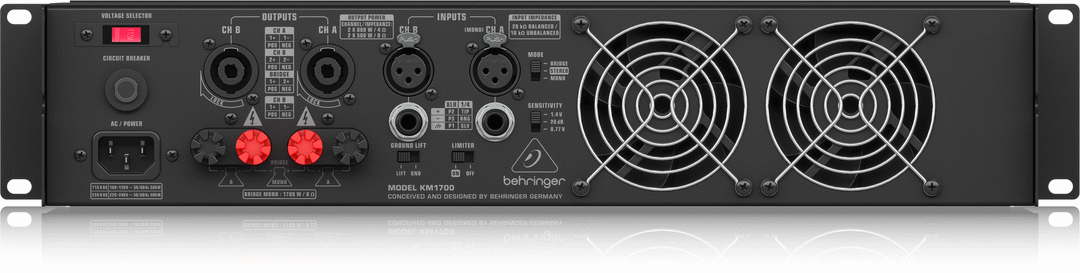 Behringer KM1700 Stereo Power Amplifier w/ ATR (1700w) — view 3