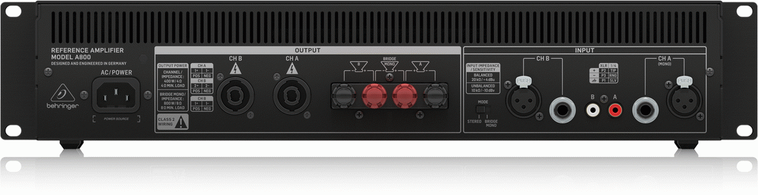 Behringer A800 Pro 800W Reference Amplifier — view 3
