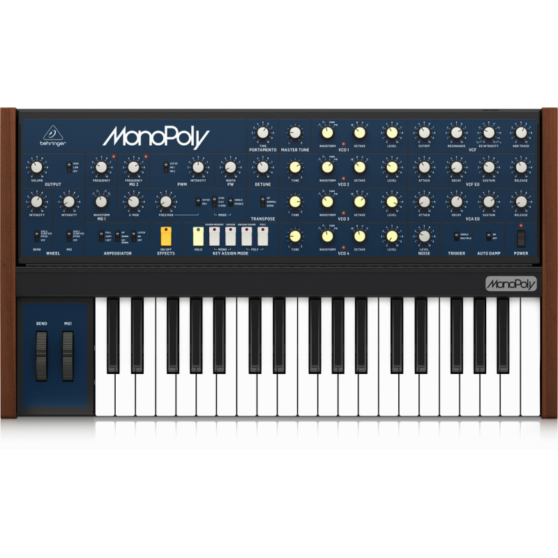 Behringer Monopoly Analog Polyphonic Synthesizer 37 Keys 4 VCOs VCF 2 LFOs Envelopes Sync Modulation Arpeggiator