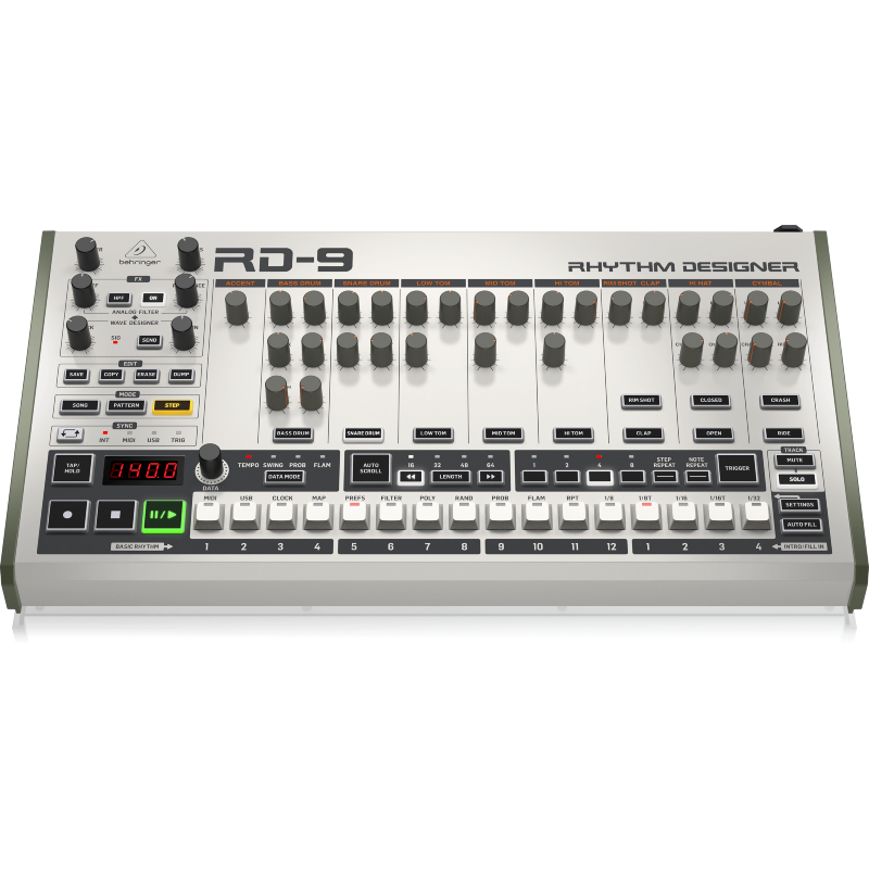 Behringer RD9 Analog Drum Machine with 10 Drum Sounds, 64-Step Sequencer, Wave Designer, Dual-Mode Filter — view 2