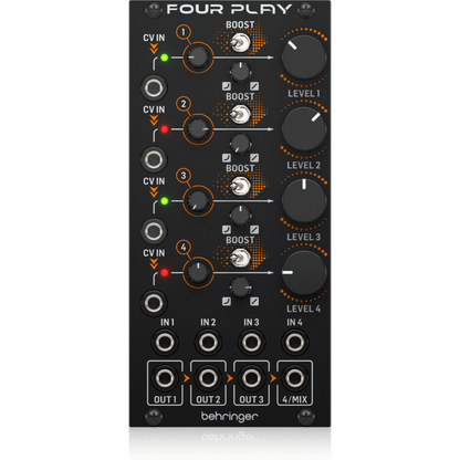 Behringer Four Play Quad VCA and Mixer Module for Eurorack