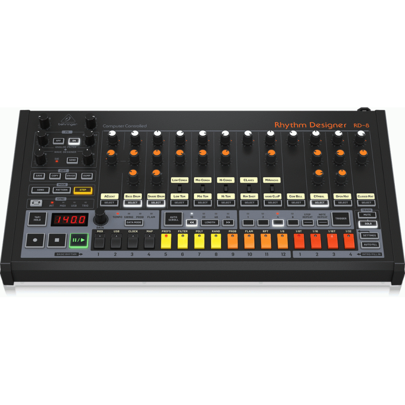 Behringer RD-8 MKII Analog Drum Machine with 16 Drum Sounds and 64-Step Sequencer — view 2