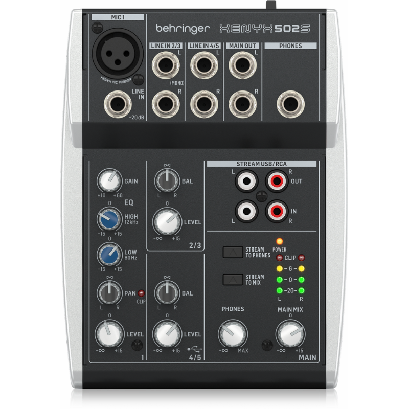 Behringer Xenyx 502S 5-Input Mixer with USB Streaming Interface
