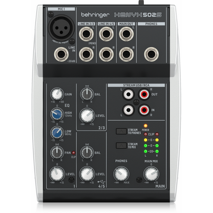 Behringer Xenyx 502S 5-Input Mixer with USB Streaming Interface