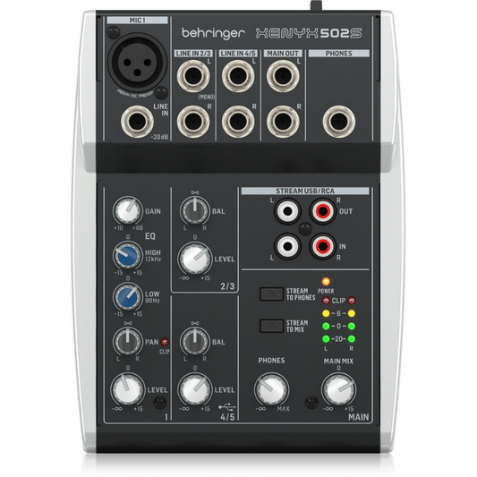 Behringer Xenyx 502S 5-Input Mixer with USB Streaming Interface