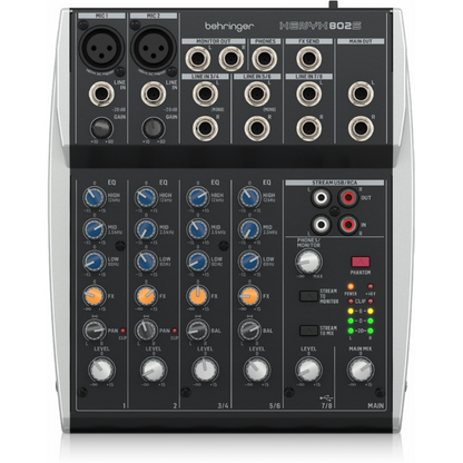 Behringer Xenyx 802S 8-Channel Mixer with USB Streaming Interface