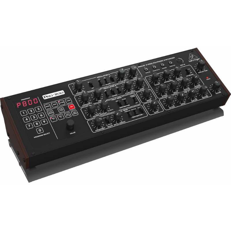 Behringer Pro800 Analog 8-Voice Polyphonic Synthesizer with 2 VCOs, VCF, Arpeggiator, Sequencer, 200 Program Memories, Eurorack Format — view 2