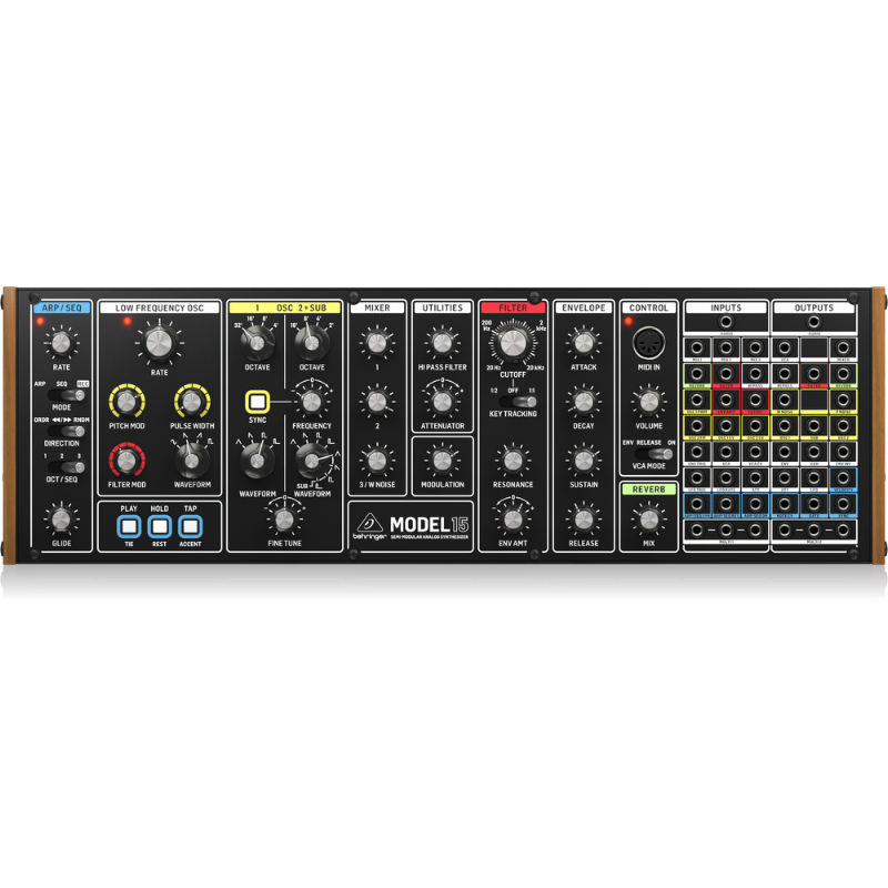 Behringer Model 15 Analog Semi-Modular Synthesizer with Dual VCOs, VCF, Sequencer and Arpeggiator in Eurorack Format — view 2