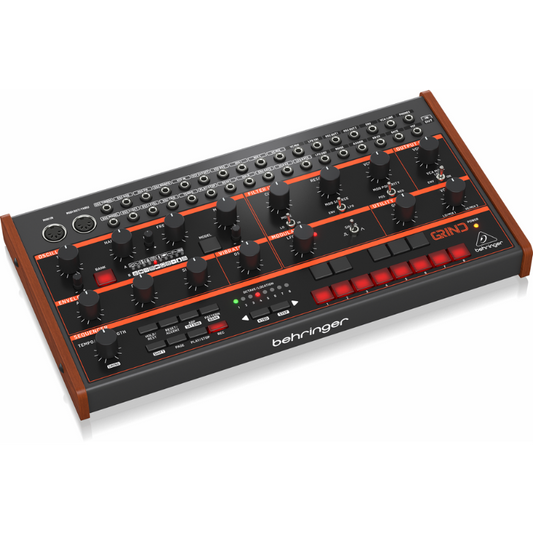 Behringer Grind Hybrid Semi-Modular Synthesizer with 24 Sound Engines, Analog Filter, 32-Step Sequencer, 16-Voice Poly Chain
