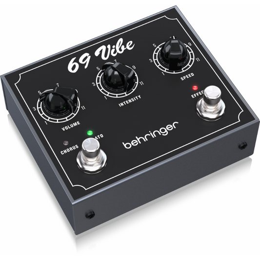 Behringer 69 Vibe Vintage Pedal with Footswitchable Modes, Speed Control, and Dual Inputs