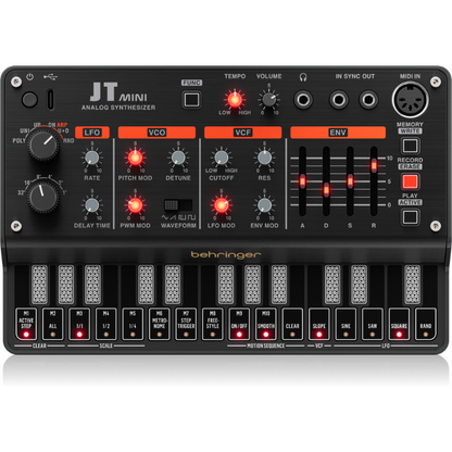 Behringer JT Mini Analog Polyphonic Synthesizer with 3 VCOs, Multi-Mode VCF, Arpeggiator, 16-Step Motion Sequencer — view 2