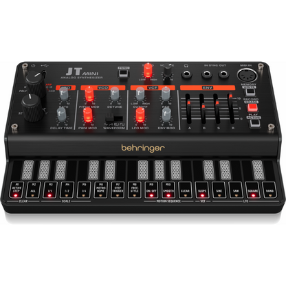 Behringer JT Mini Analog Polyphonic Synthesizer with 3 VCOs, Multi-Mode VCF, Arpeggiator, 16-Step Motion Sequencer — view 4