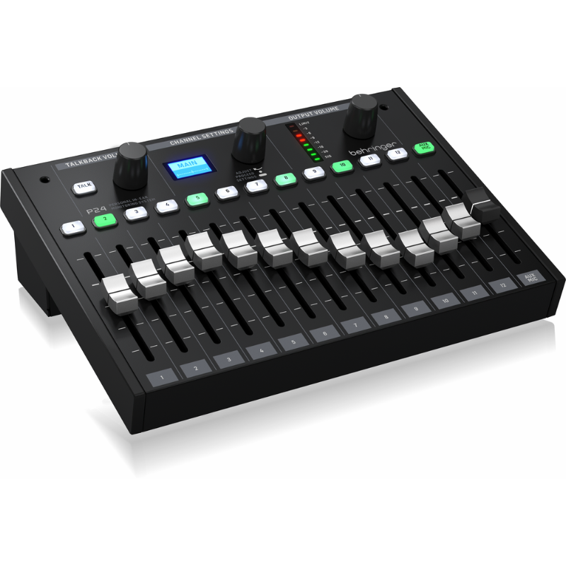 Behringer P24 StageConnect Personal Monitor Mixer with 13 Stereo Channels and 60-mm Faders