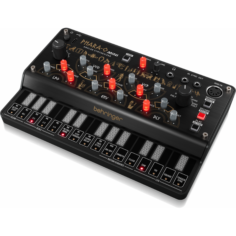 Behringer Phara-O Mini Analog Polyphonic Synthesizer with 3 VCOs, Classic VCF, Ring Modulator, 16-Step Sequencer, Delay — view 3