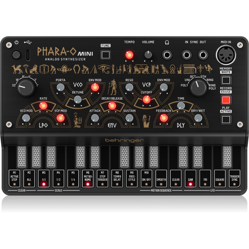Behringer Phara-O Mini Analog Polyphonic Synthesizer with 3 VCOs, Classic VCF, Ring Modulator, 16-Step Sequencer, Delay — view 4