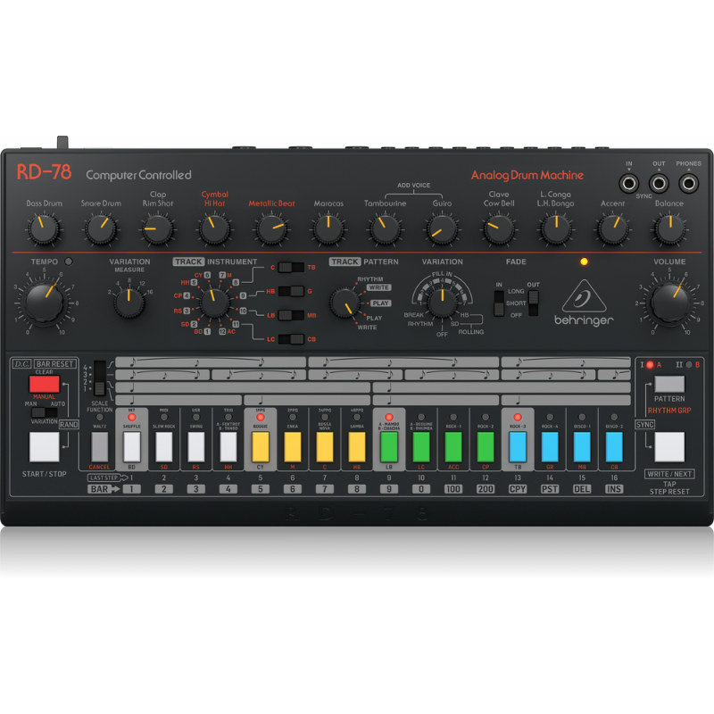 Behringer RD-78 Analog Drum Machine with 15 Drum Sounds, 34 Rhythm Presets, 16-Step Sequencer — view 4